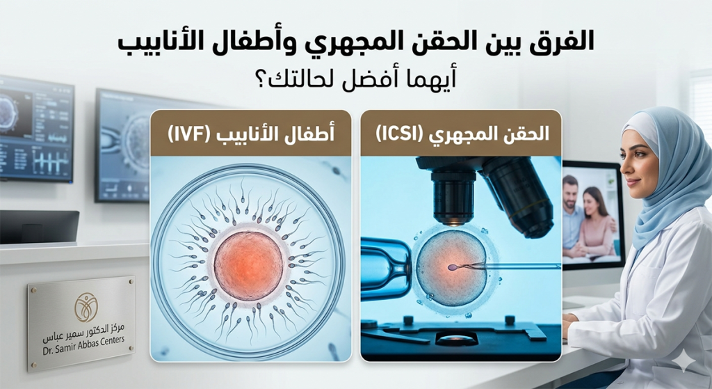 الفرق بين الحقن المجهري وأطفال الأنابيب